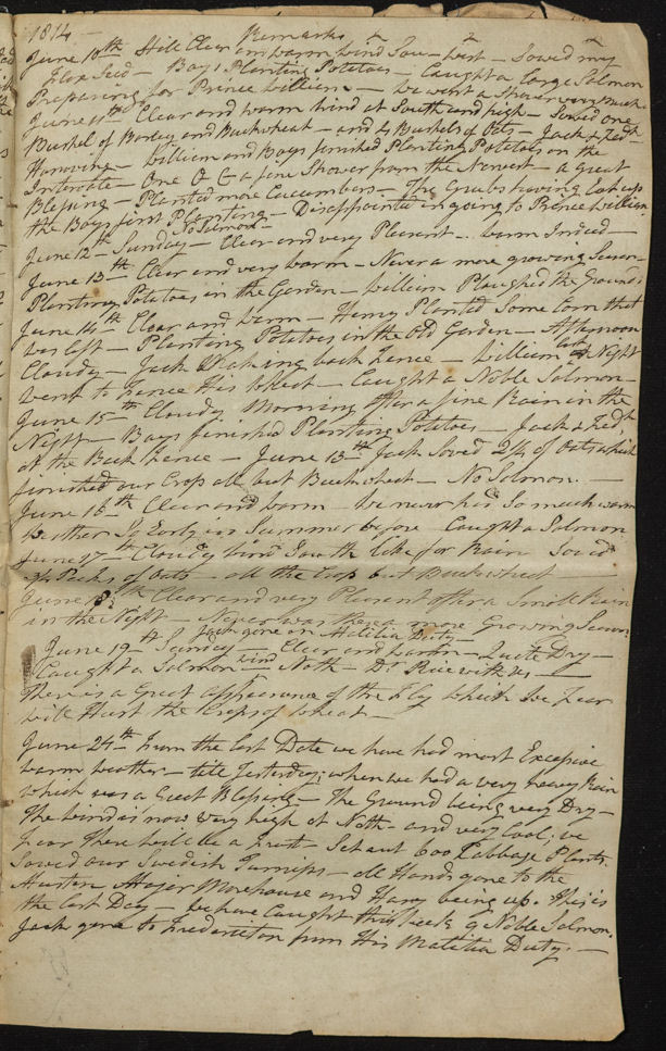 Diary of Rev Frederick Dibblee